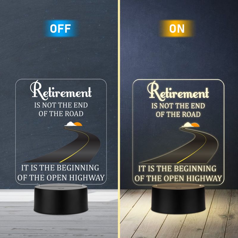 Engraved Retirement Quote LED Night Lamp with Warm White Light Retirement Gift for Teacher Mom Dad Colleagues & Boss